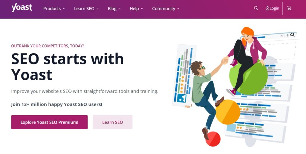 Yoast SEO homepage